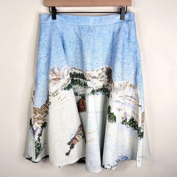 Corey Lynn Calter NWOT Wonderland Midi Skirt Large Winter Ski Print - Picture 6 of 16